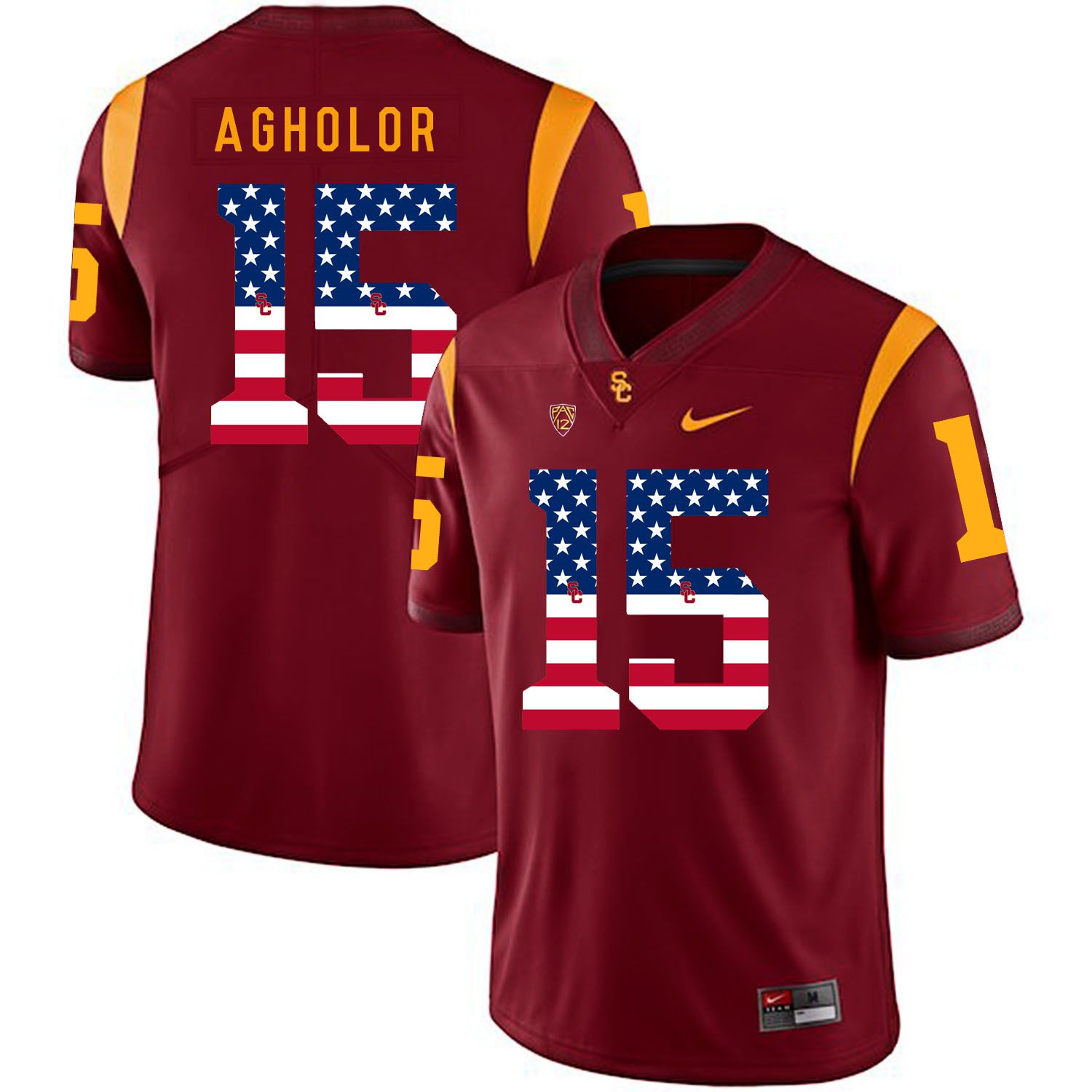 Men USC Trojans #15 Agholor Red Flag Customized NCAA Jerseys